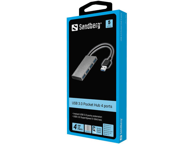 USB Хъб Sandberg USB 3.0 Pocket Hub