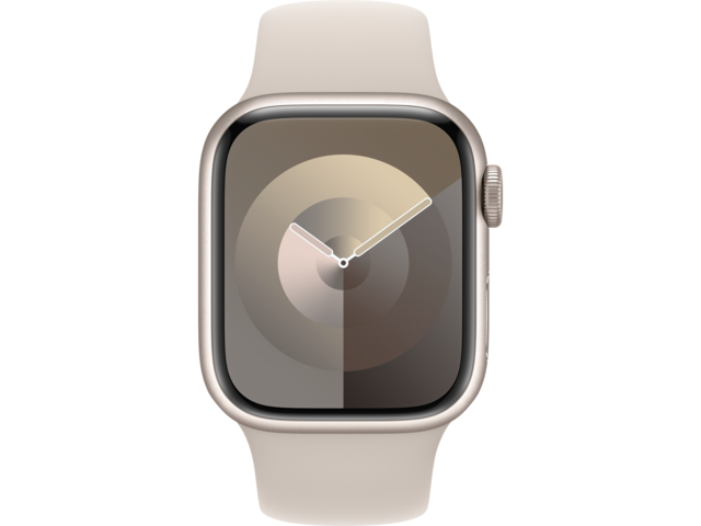 Смарт часовници Apple Watch S9 GPS 41mm Starlight Alu Case w Starlight Sport Band - S/M