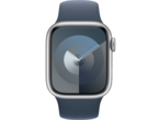 Смарт часовници Apple Watch S9 GPS 41mm Silver Alu Case w Storm Blue Sport Band - S/M