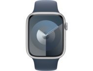 Смарт часовници Apple Watch S9 GPS 45mm Silver Alu Case w Storm Blue Sport Band - S/M