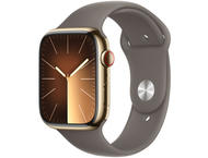 Смарт часовници Apple Watch S9 Cellular 45mm Gold Stainless Steel Case w Clay Sport Band - S/M