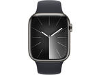 Смарт часовници Apple Watch S9 Cellular 45mm Graphite Stainless Steel Case w Midnight Sport Band - S/M
