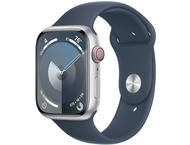 Смарт часовници Apple Watch S9 Cellular 41mm Silver Alu Case w Storm Blue Sport Band - M/L