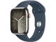 Смарт часовници Apple Watch S9 Cellular 45mm Silver Stainless Steel Case w Storm Blue Sport Band - M/L