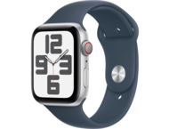 Смарт часовници Apple Watch SE2 v2 Cellular 44mm Silver Alu Case w Storm Blue Sport Band - S/M