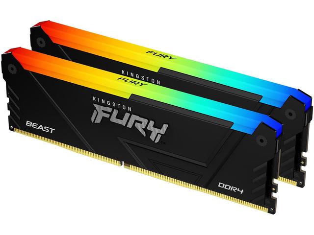 Оперативна памет 16GB (2x8GB) DDR4 3200MT/s Kingston FURY BEAST Black RGB