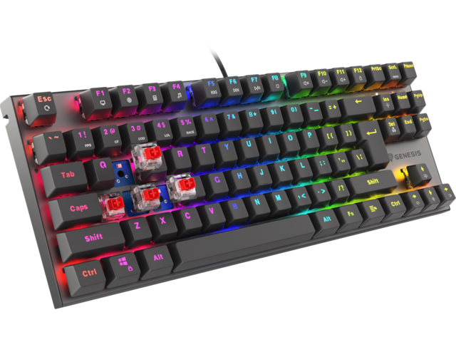 Клавиатури Genesis Thor 303 TKL RGB Red Switch US Layout Black, с нарушена опаковка