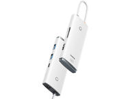 USB Хъб Baseus Lite Series USB Type C, бял
