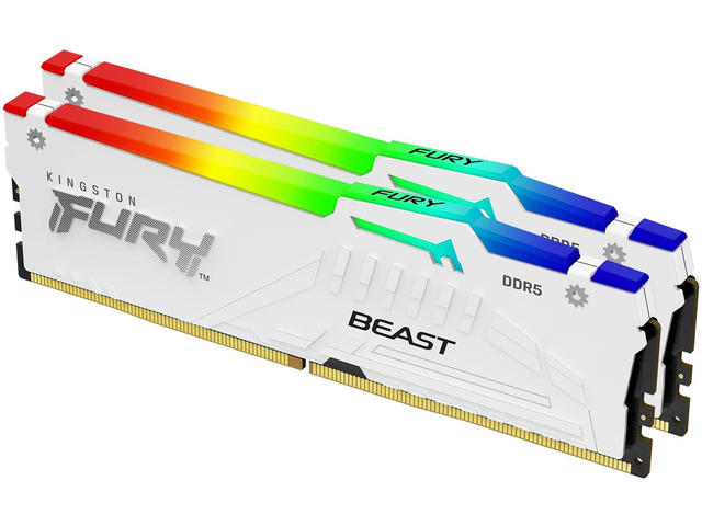 Оперативна памет 64GB (2x32GB) DDR5 6000 MT/s Kingston FURY Beast White RGB