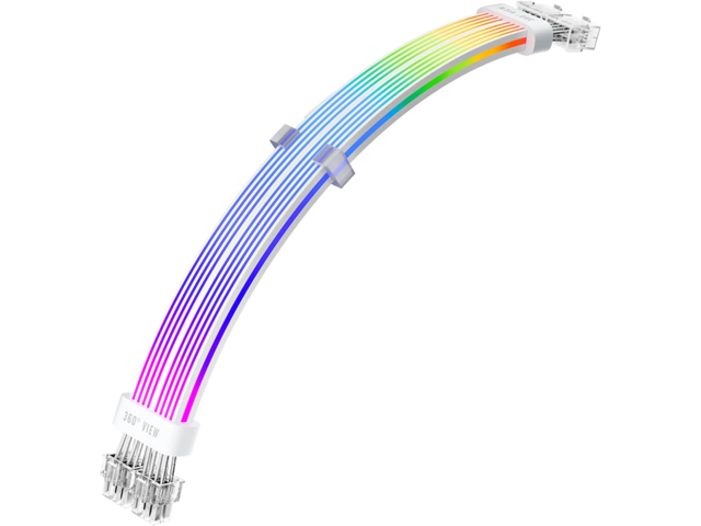1stPlayer Extension Modding Cable PCIe 6+2PIN Addressable RGB White ...