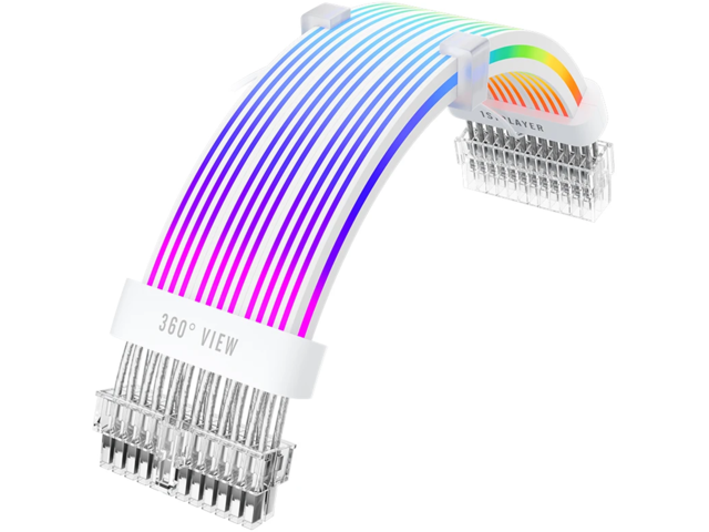 Кабели за компоненти 1stPlayer Extension Modding Cable M/B 24PIN Addressable RGB White