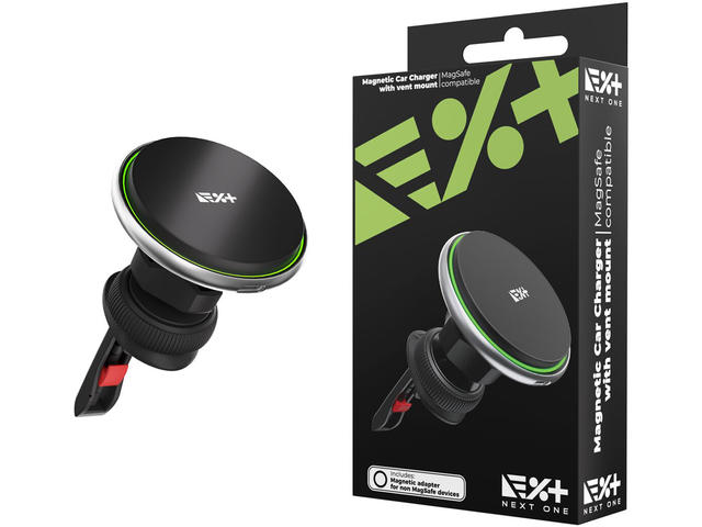 Зарядни устройства Next One Magnetic Car Charger, MagSafe compatible - Black