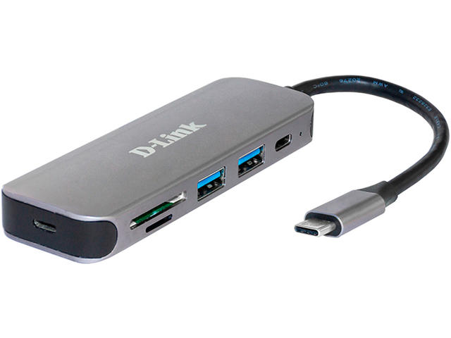 USB Хъб D-link 5-в-1 USB-C Hub