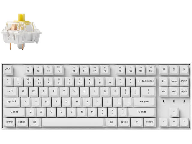 Клавиатури Keychron K8 Pro White QMK/VIA TKL K Pro(Hot Swappable) Banana Switch RGB Backlight Plastic Frame