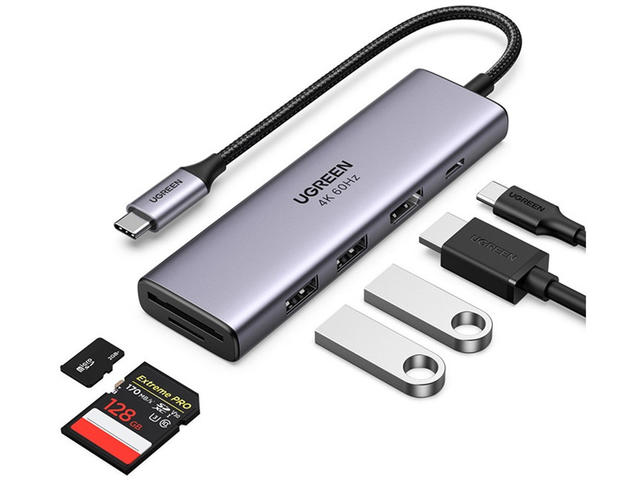 USB Хъб Ugreen Хъб 6 в 1 USB-C