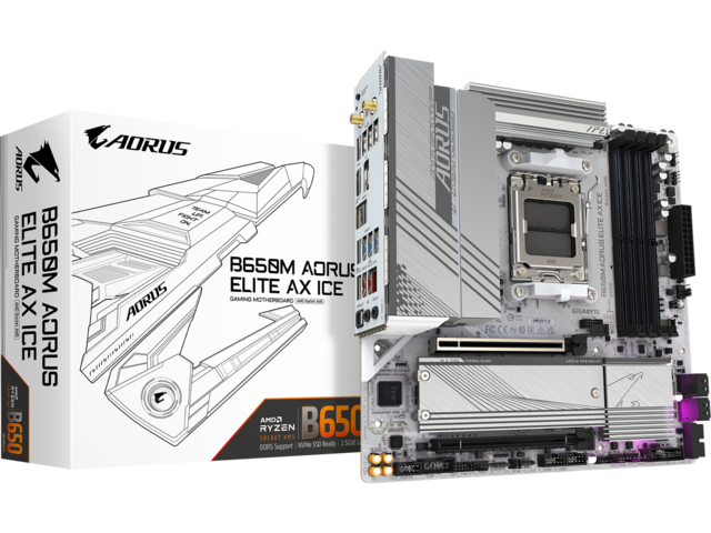 Дънни платки GIGABYTE B650M AORUS ELITE AX ICE