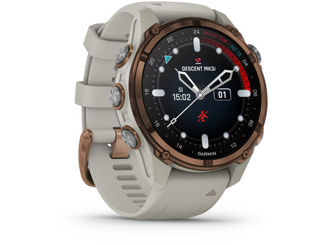 Смарт часовници Garmin Descent Mk3i - 43мм Bronze PVD титан с French grey силиконова каишка