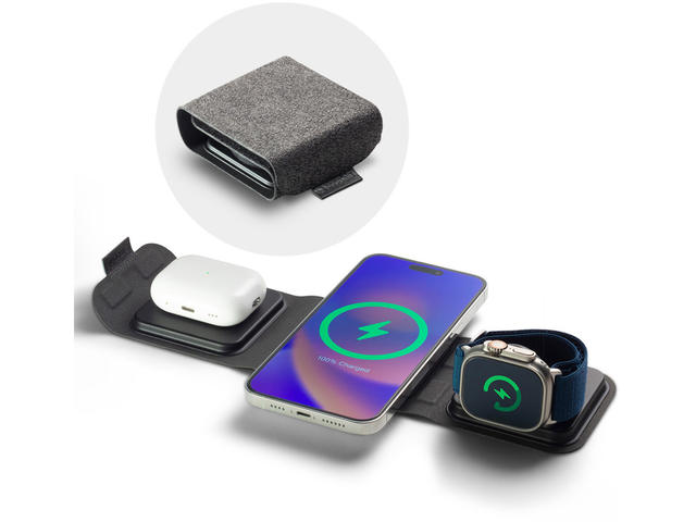 Зарядни устройства Mophie зарядно устройство 3-в-1 с MagSafe, Black