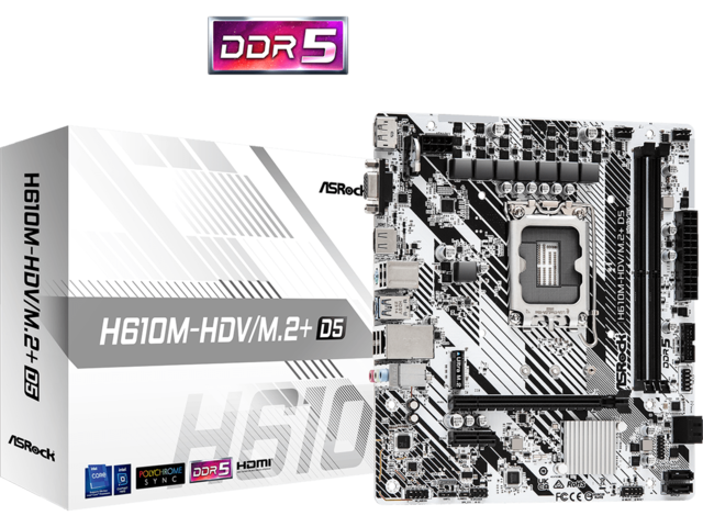 Дънни платки ASRock H610M-HDV/M.2+D5