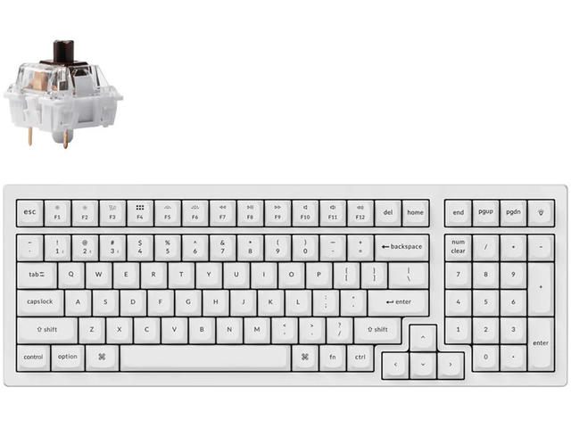 Клавиатури Keychron K4 Pro White Hot-Swappable Full-Size K Pro Brown Switch White LED