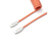 Кабели за клавиатури Keychron Coiled Aviator Straight Custom USB Cable, USB-C - USB-C Pink Orange