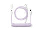 Кабели за клавиатури Keychron Coiled Aviator Straight Custom USB Cable USB-C - USB-C , Light Purple