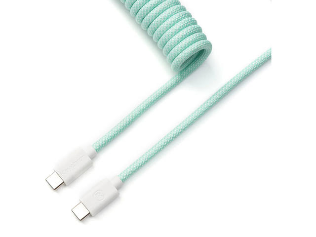 Кабели за клавиатури Keychron Coiled Aviator Straight Custom USB Cable USB-C - USB-C , Mint
