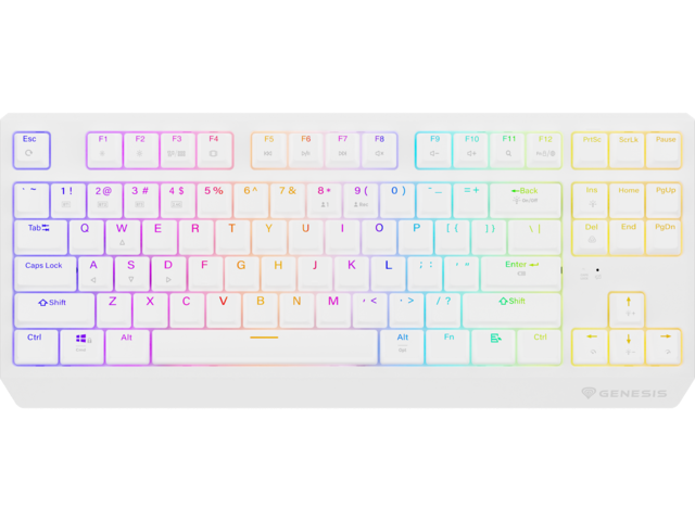 Клавиатури Genesis Thor 230 TKL Wireless US White, Outemu Red 