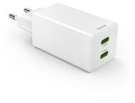 Зарядни устройства Hama, GaN, 2x USB-C, мини зарядно устройство, PD, 65 W, бяло 
