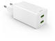 Зарядни устройства Hama, GaN, 2x USB-C, мини зарядно устройство, PD, 65 W, бяло 