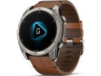 Смарт часовници Garmin fēnix® 8 – 51 mm,  AMOLED, Sapphire - Carbon grey DLC с Chestnut кожена каишка
