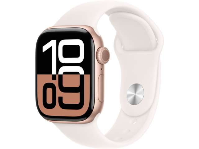 Смарт часовници Apple Watch S10 GPS 42mm Rose Gold Alu Case with Light Blush Sport Band - S/M