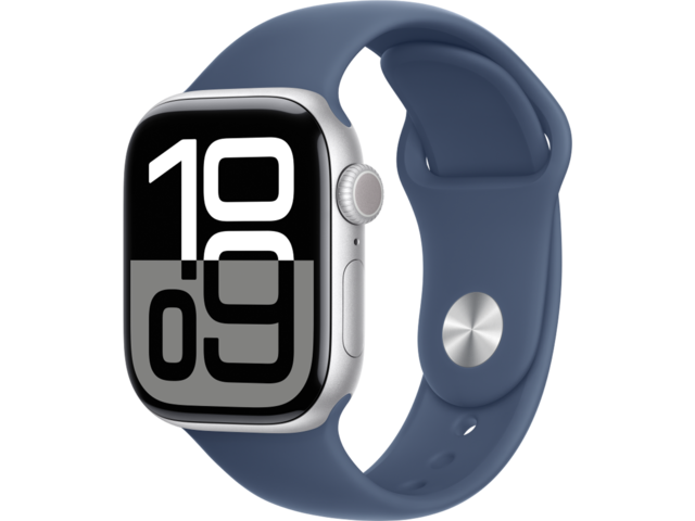 Смарт часовници Apple Watch S10 GPS 42mm Silver Alu Case with Denim Sport Band - M/L