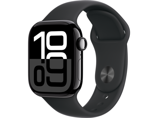 Смарт часовници Apple Watch S10 GPS 42mm Jet Black Alu Case with Black Sport Band - M/L