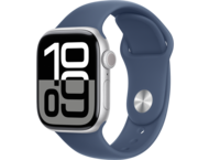 Смарт часовници Apple Watch S10 GPS + Cellular 42mm Silver Alu Case with Denim Sport Band - M/L