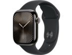 Смарт часовници Apple Watch Series 10 GPS + Cellular 42mm Slate Titanium Case with Black Sport Band - S/M