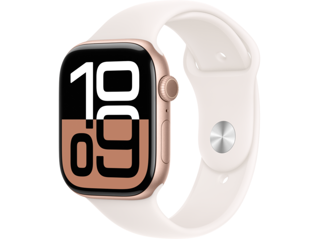 Смарт часовници Apple Watch S10 GPS 46mm Rose Gold Alu Case with Light Blush Sport Band - M/L