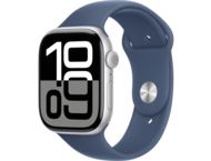 Смарт часовници Apple Watch S10 GPS + Cellular 46mm Silver Alu Case with Denim Sport Band - S/M