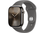 Смарт часовници Apple Watch S10 GPS + Cellular 46mm Natural Titanium Case with Stone Grey Sport Band - M/L
