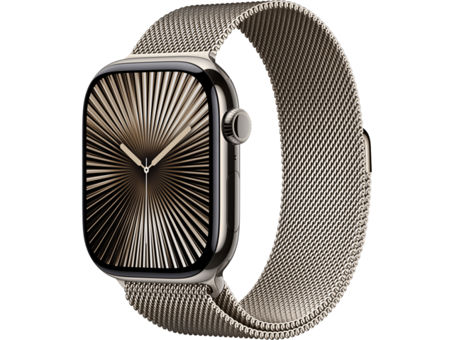 Смарт часовници Apple Watch S10 GPS + Cellular 46mm Natural Titanium Case with Natural Milanese Loop - M/L