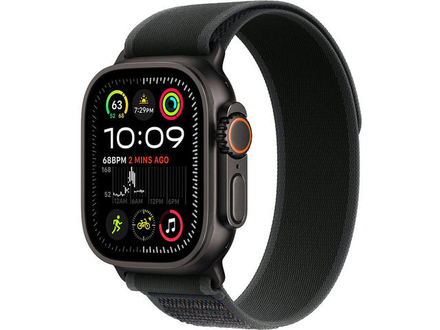 Смарт часовници Apple Watch Ultra2 GPS + Cellular 49mm Black Titanium Case with Black Trail Loop - M/L