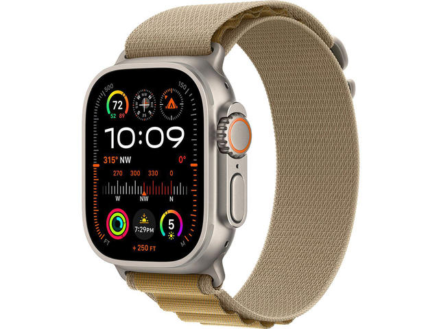 Смарт часовници Apple Watch Ultra2 GPS + Cellular 49mm Natural Titanium Case with Tan Alpine Loop - Large