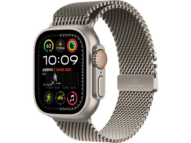 Смарт часовници Apple Watch Ultra2 GPS + Cellular 49mm Natural Titanium Case with Natural Titanium Milanese Loop - L