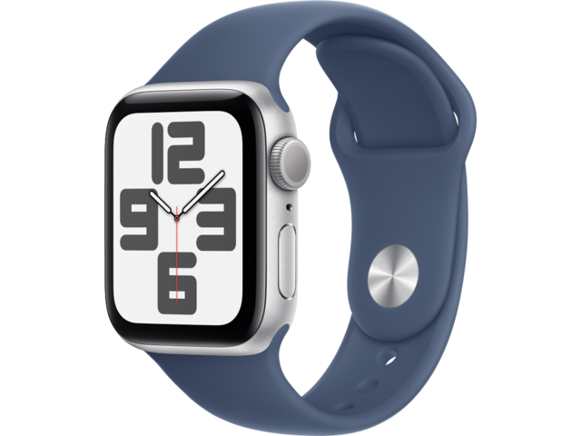 Смарт часовници Apple Watch SE2 GPS 40mm Silver Alu Case with Denim Sport Band - M/L