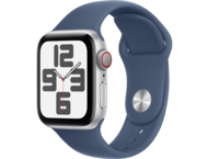 Смарт часовници Apple Watch SE2 GPS + Cellular 40mm Silver Alu Case with Denim Sport Band - S/M