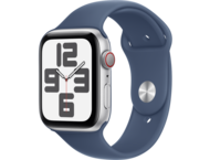Смарт часовници Apple Watch SE2 GPS + Cellular 44mm Silver Alu Case with Denim Sport Band - S/M