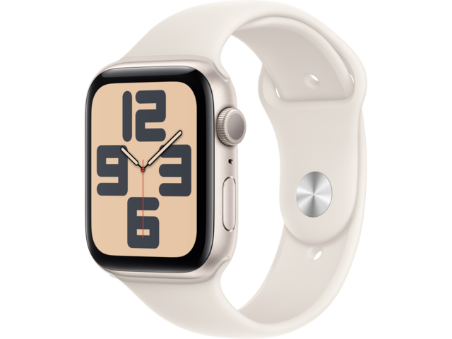 Смарт часовници Apple Watch SE2 GPS 44mm Starlight Alu Case with Starlight Sport Band - M/L