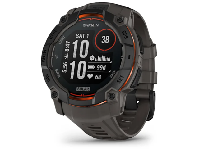 Смарт часовници Garmin Instinct 3 – 50 мм, Solar - Black с Charcoal каишка
