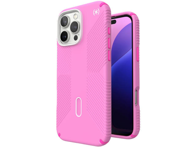 Калъфи Speck Presidio2 Grip, за iPhone 16 Pro Max, MagSafe + ClickLock, Shocking Pink