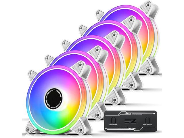 Вентилатори EZDIY-FAB Moonlight 120mm RGB PWM White - 5 Pack
